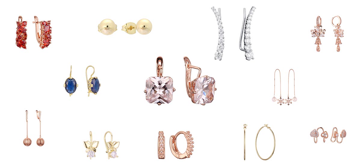 Different types of earrings in FJ Fallon Jewelry