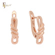 Elegant ribbon twisted knot Rose Gold earrings