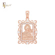 Portrait of Virgin Mary of Kazan Rose Gold Religious Pendant