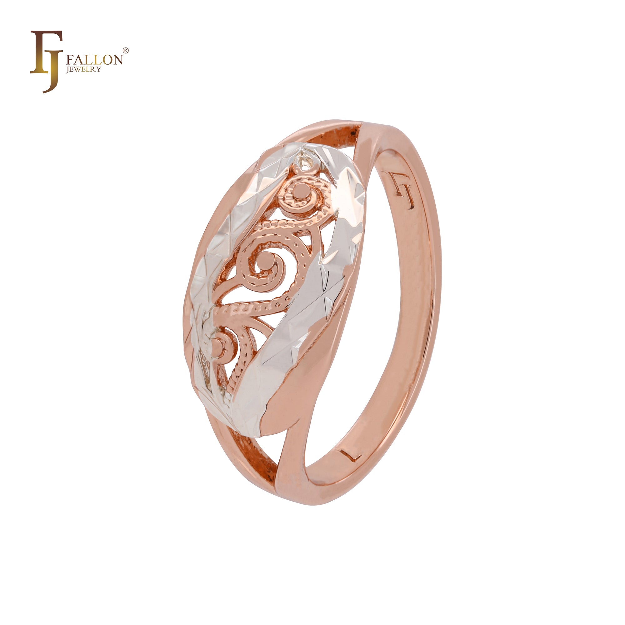 Tree of life with branches leaves Rose Gold two tone Fashion Rings