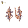 Cluster purple marquise CZs Rose Gold Clip-On Earrings