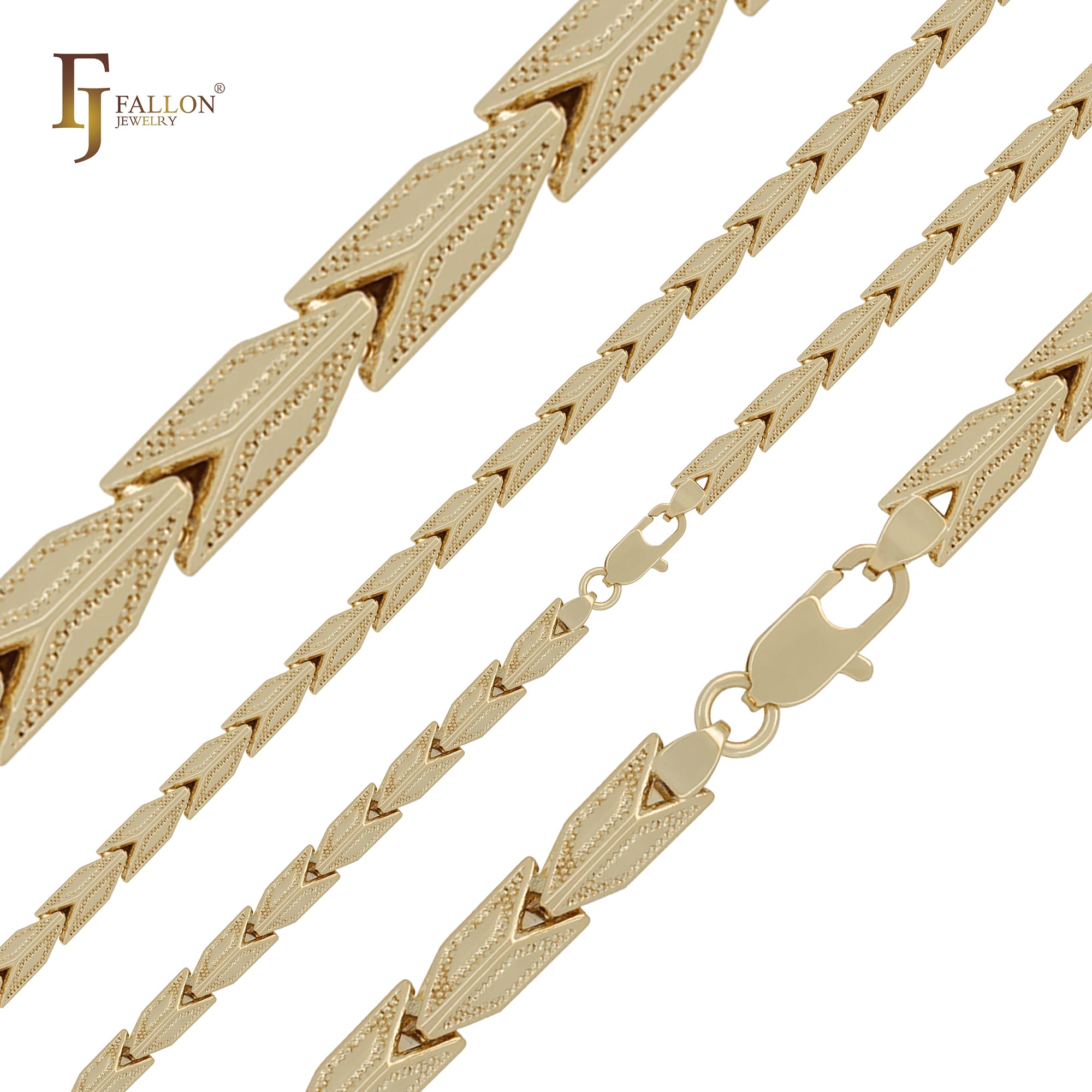 Chevron wheat fancy llink 14K Gold Chains