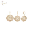 Rounded circle filigree of white CZs 14K Gold Jewelry Set with Pendant