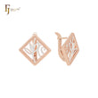 Rhombus window of branches Rose Gold, 14K Gold two tone Clip-On Earrings