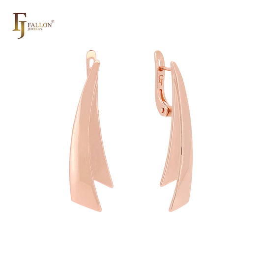 Curved upwards arrow minimalism designed Rose Gold earrings