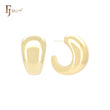 Curved glossy rounded teeth 14K Gold, Rose Gold, White Gold Stud Earrings