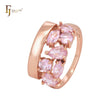 Luxuirous cluster pinky CZs Rose Gold Fashion Rings