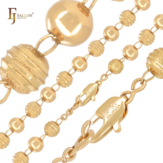 Beads and beads 14K Gold Beads fancy link Chains