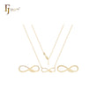 Infinity with angles wings of white CZs 14K Gold Necklace