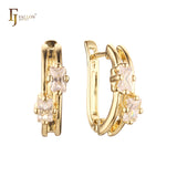 Double cushion cut CZs Rose Gold earrings