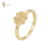 Little 14K Gold, Rose Gold clover rings