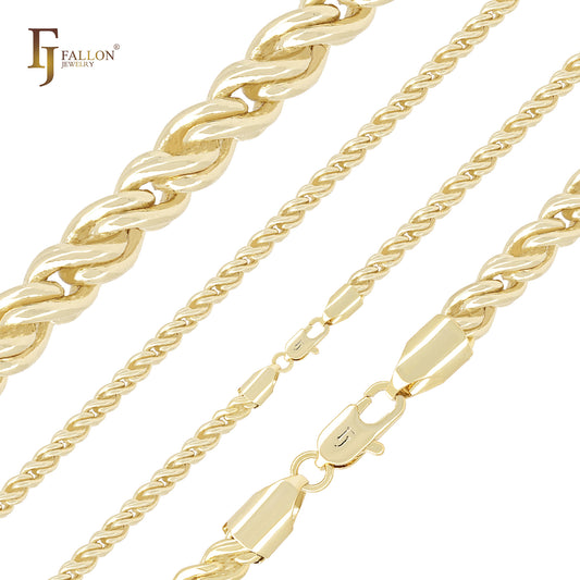 Double spiga cable link 14K Gold chains