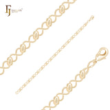 Infinity wire buckle beads link 14K Gold Bracelets Chains