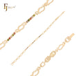 Oval leaves of mixed colorful czs 14K Gold Bracelets