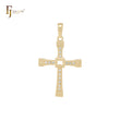 Buckled armed 14K Gold Latin style Cross Pendant