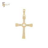 Buckled armed 14K Gold Latin style Cross Pendant