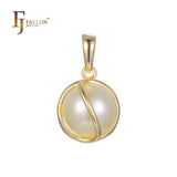 Pearl pendant in Rose Gold, 14K Gold two tone plating colors