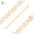 Sunburst flower alternative rubbed textured 14K Gold Bracelets