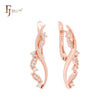 Elegant wire with marquise white czs Rose Gold Clip-On Earrings