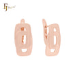 Geometric double rounded overlapped windows Rose Gold Clip-On Earrings