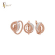 Angel's Feather Wings circle Rose Gold Jewelry Set with Rings