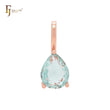 Solitaire apple green drop CZ Rose Gold Pendant