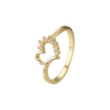 Anillos de corazón en Oro de 14K, baño de dos colores