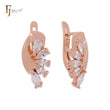 Luxurious cluster marquise olive yellow or white CZs Rose Gold Clip-On Earrings