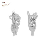 Luxurious Ribbon designed Rose Gold, White Gold, 14K Gold Clip-On Earrings