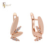 Rounded Marquise sparkling white Czs Rose Gold Clip-On Earrings