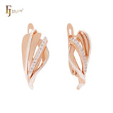 Elegant Shell Rose Gold two tone Clip-On Earrings