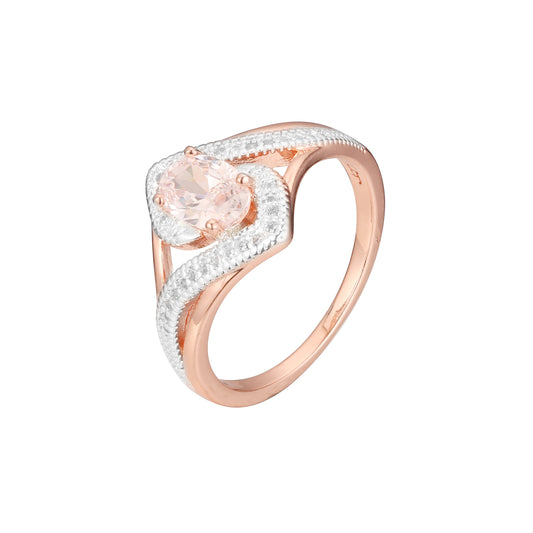 Rose Gold two tone solitaire big stone rings