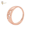 Half window shape geometric Rose Gold Fashion Rings