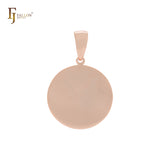 Elegant flat rounded disc 14K Gold Pendant