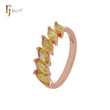 Parallel marquise cluster Olive Yellow CZs Rose Gold Fashion Rings