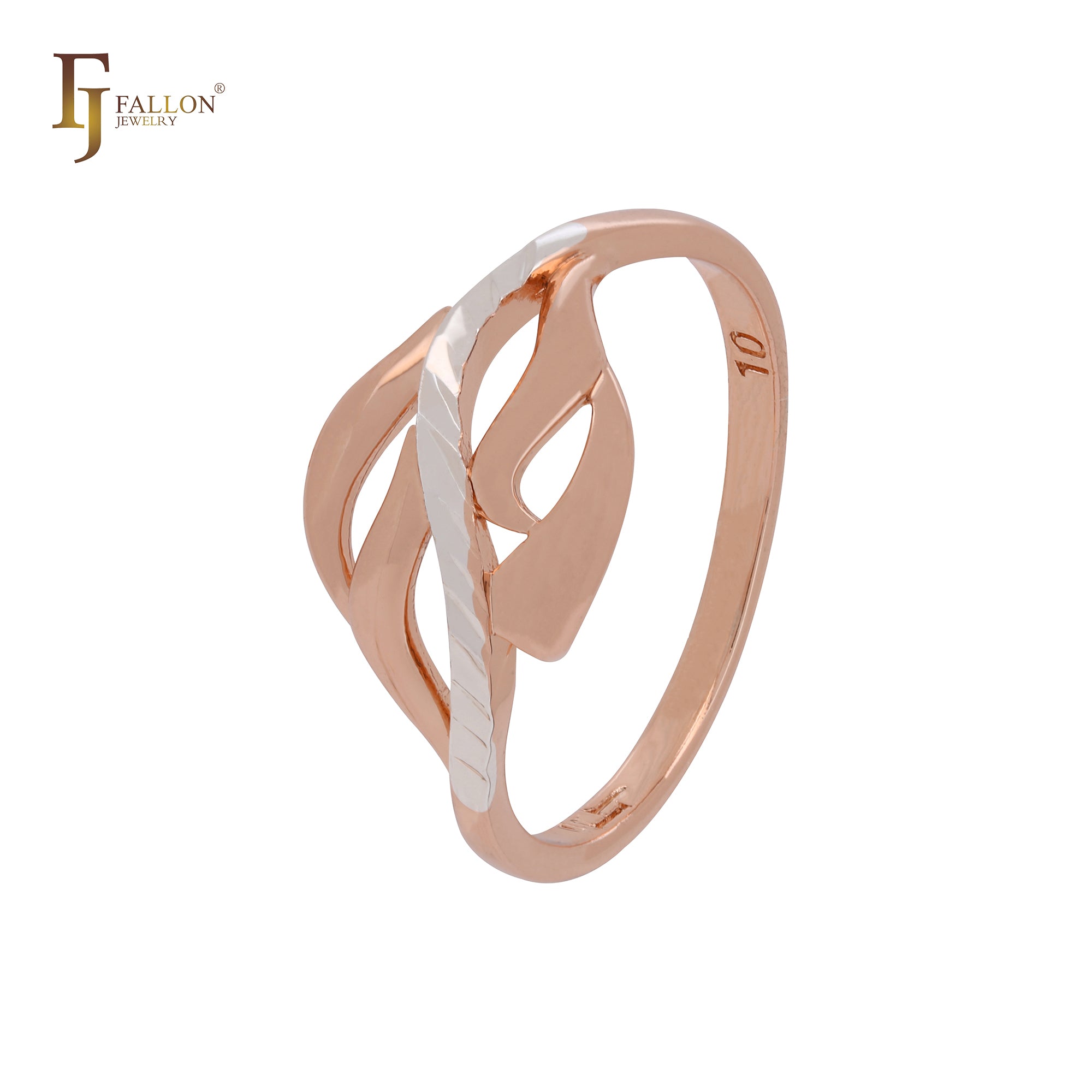 Geometric flames Rose Gold two tone Fashion Rings