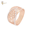 Thousands of ribbbons interlocking Rose Gold two tone Fashion Rings