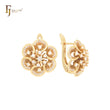 Elegant thousand paved white CZs 14K Gold Clip-On Earrings