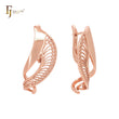 Flying filigree twisted ribbon Rose Gold Clip-On Earrings