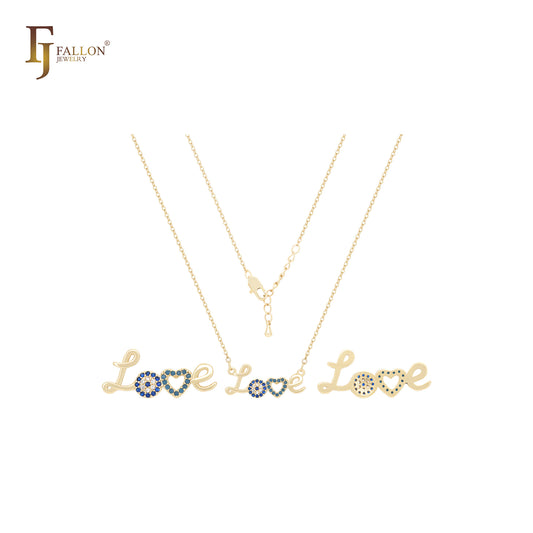 Love of colorful czs 14K Gold, Rose Gold Necklace