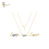 Love of colorful czs 14K Gold, Rose Gold Necklace