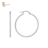 Snake bone textured minimalism elegant 14K Gold Hoop Earrings