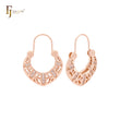 Basket of drops mixed white CZs Rose Gold Wire Hook Earrings