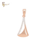 Triangular pendulum of white CZs Rose Gold Pendant