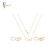 Infinity with double circles of white CZs 14K Gold Necklace