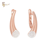 Horn of white CZs Minimalism Rose Gold Clip-On Earrings