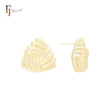 Triple interlocking four banana triangular shape 14K Gold, Rose Gold, White Gold Stud Earrings