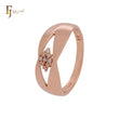 Big knot of flower white czs Rose Gold Fashion Rings