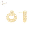 Twisted rope lock shaped 14K Gold, Rose Gold, White Gold Stud Earrings