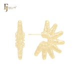 Half irregular starfish shaped 14K Gold, Rose Gold, White Gold Stud Earrings